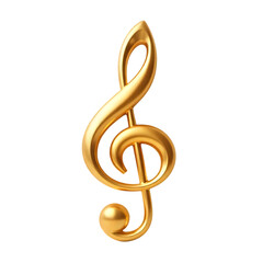 Fototapeta premium golden treble clef isolated