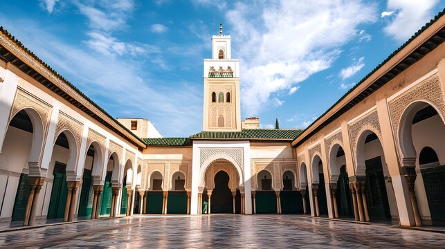 Magnificent moroccan architecture al-attarine madrasa fes