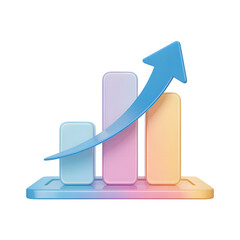 Animated Bar Graph with Rising Arrow Showing Business Growth and Positive Trends for Success and Financial Improvement