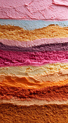 The texture of the cake is brightly colored. Ai generate.