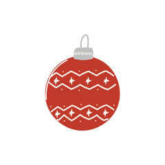Holiday vector sticker with Christmas tree toy. Perfect for holiday scrapbooking, seasonal crafts, and Xmas projects