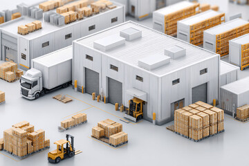 Distribution center to serve as a global distribution hub. Ai generate. Isolate.