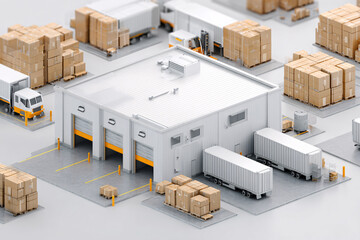 Distribution center to serve as a global distribution hub. Ai generate. Isolate.