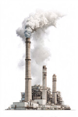 High-rise image of a power plant on a white background. Ai generate.