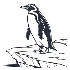 penguin silhouette vector