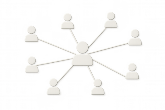 Network connecting diverse professionals through glowing digital links, symbolizing collaborative connections and global communication strategies