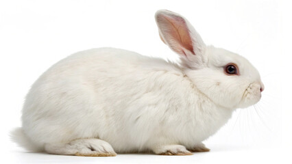 Obraz premium A simple and elegant shot of a pure white rabbit, ideal for commercial and stock use