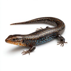 Obraz premium A detailed shot of a Skink showing the natural beauty. The close-up shot reveals a glimpse of the animal skin