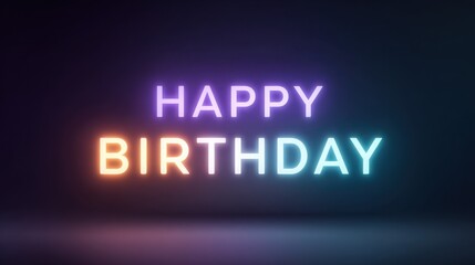 Obraz premium A neon sign that says Happy Birthday