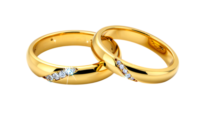 Luxury Gold Wedding Rings with Diamonds: Elegant, Romantic, and Sparkling.