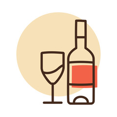 Bottle of Wine and Glass Icon