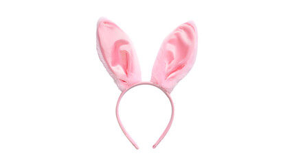 Pink Bunny Ear Headband:  Adorable Easter Accessory, Festive, Playful, Isolated on Black Background.