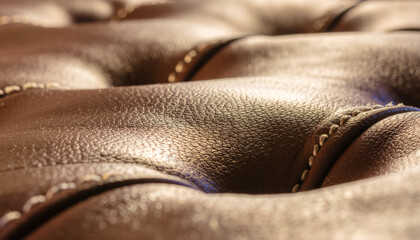 Futuristic Synthetic Leather with Mechanical Stitches
