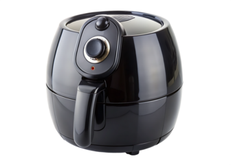 Air Fryer Kitchen Appliance With Control Knobs and Indicator Light cooking isolated on a transparent background