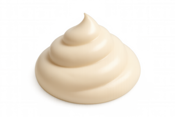 Smooth, swirling mayonnaise isolated on a transparent background, perfect for food and condiment visuals
