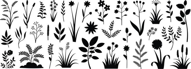 Creative Human Silhouettes in Dance and Motion Poses, Expressive Body Art Figures, Vector Illustration for Performance, Wellness, Fitness Promotion, and Artistic Design Projects