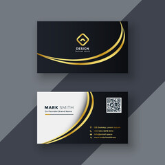 Modern flat business card template design with simple layout and user information