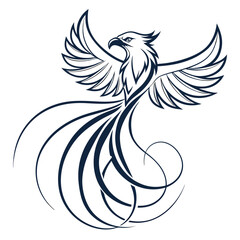 Fototapeta premium Elegant Golden Phoenix Logo Design for Branding and Luxury Business Identity
