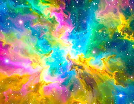 Vivid Nebula Cosmic Clouds of Gas and Dust