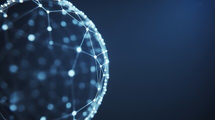 Abstract glowing sphere of interconnected nodes network