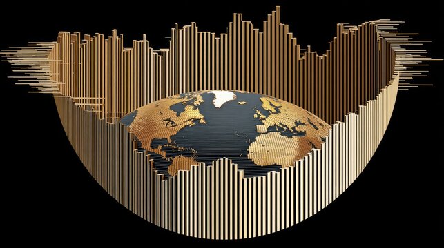 Global economic data represented by a world model.