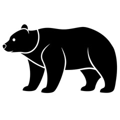 Fototapeta premium Simple black bear silhouette icon