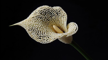 Obraz premium Elegant calla lily adorned with pearls.