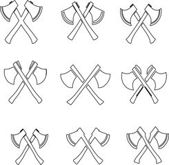 Cross Axes  outline vector set
