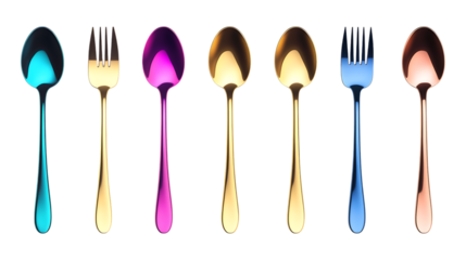Colorful Spoons and Forks A Vibrant Cutlery Collection