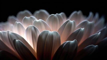 Obraz premium Close-up of flower petals illuminated from within.