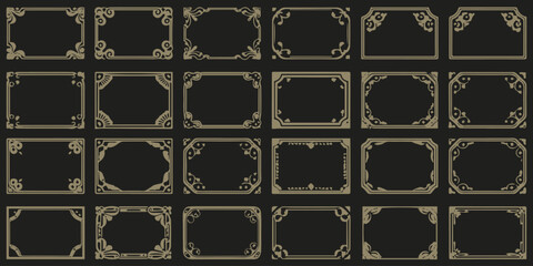 elegant antique style frame collection with floral and geometric gold borders for premium artwork and branding use