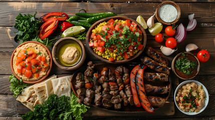 Mediterranean Feast: Delicious Grilled Meats & Vibrant Sides