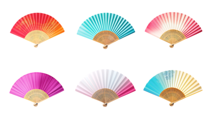 Vibrant Hand Fans Colorful Ombre Silk Folding Fans Asian Style Accessories Summer Accessory Collection