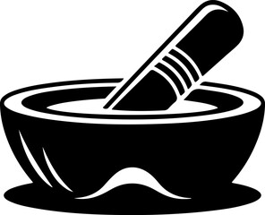 Stone metate and mano silhouette A traditional grinding tool in black and white vector