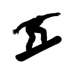 Snowboarder Silhouettes Performing Tricks in Black Vector SVG file, SVG Vector file
