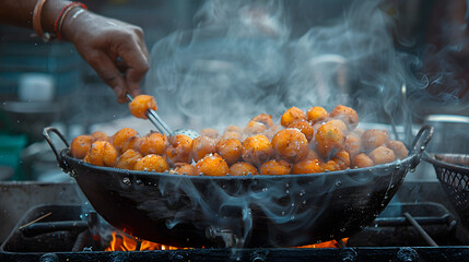 Delicious Street Food: Crispy Fried Snacks, Indian Cuisine, Culinary Delights