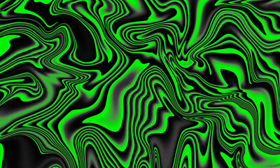 Psychedelic Green Swirls Abstract Digital Art Background