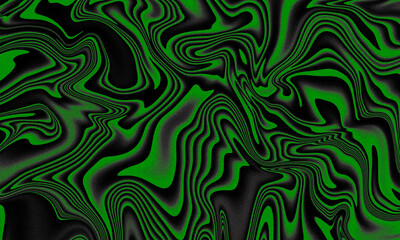 Abstract Swirling Green Pattern with Dark Background