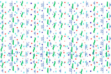 Colorful confetti pattern on transparent background