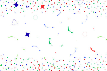 Colorful confetti background for celebration isolated on transparent background