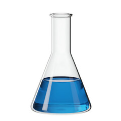 Science Experiment Flask With Chemical Solution On Transparent Background