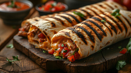 Grilled Burritos: Delicious Mexican Food Photography