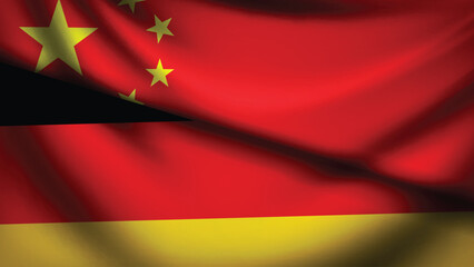 germany and china flag fusion design