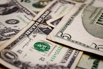 Dollar Bills Close-Up Featuring Twenty Fifty Dollar Notes For Finance Media