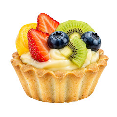 Mini fruit tartlet , isolated on transparent background, png
