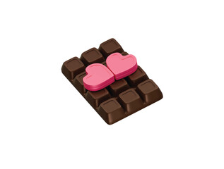 valentine chocolate icon 3d illustration render