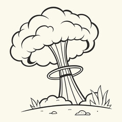International Day Against Nuclear Tests, hydrogen bomb test, nuclear catastrophe concept design, atomic blast with mushroom