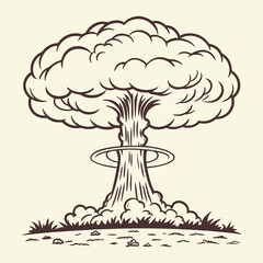 International Day Against Nuclear Tests, hydrogen bomb test, nuclear catastrophe concept design, atomic blast with mushroom
