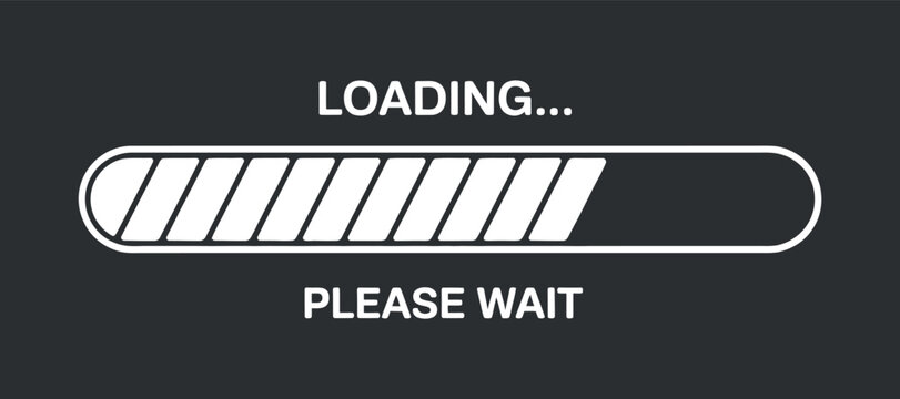 Loading Bar Vector Illustration with 'Loading... Please Wait' Text for Website and App Design