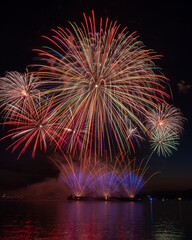 fireworks on the lake, celebration, season greeting